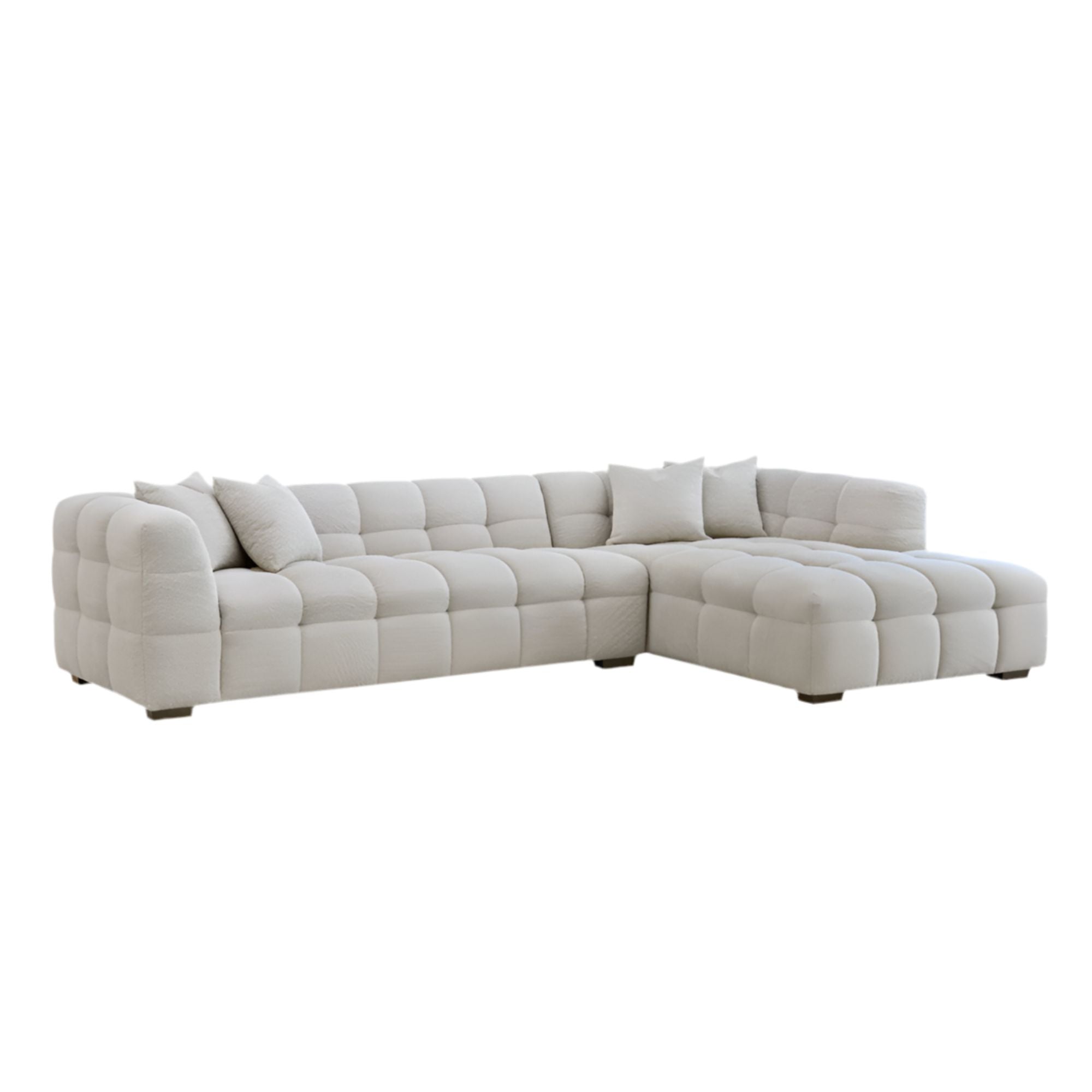 Aluxo Daito Oatmeal Beige Boucle Bubble Right Hand Corner Sofa | 5 Seater